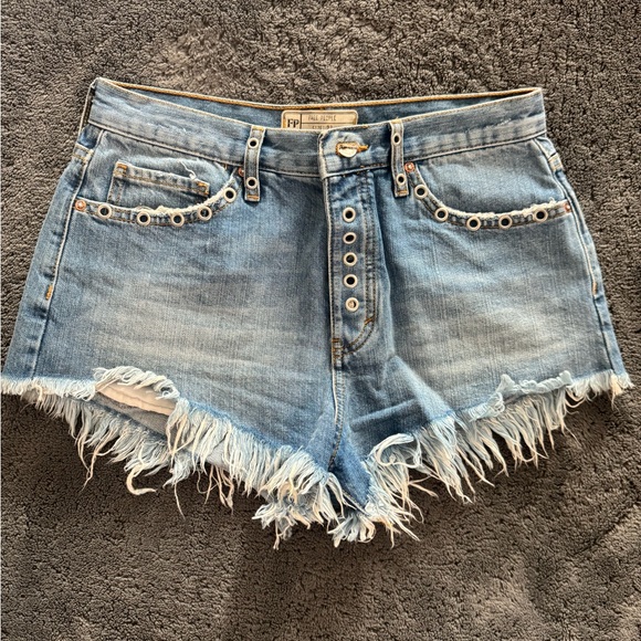 Free People Pants - Free People - Denim- size 27 Frayed Hem Women Shorts